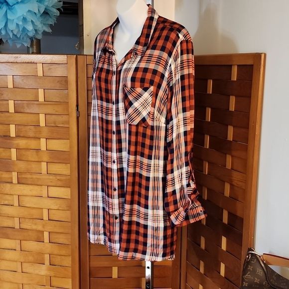 CATO brand plaid cotton button down shirt - Picture 3 of 11